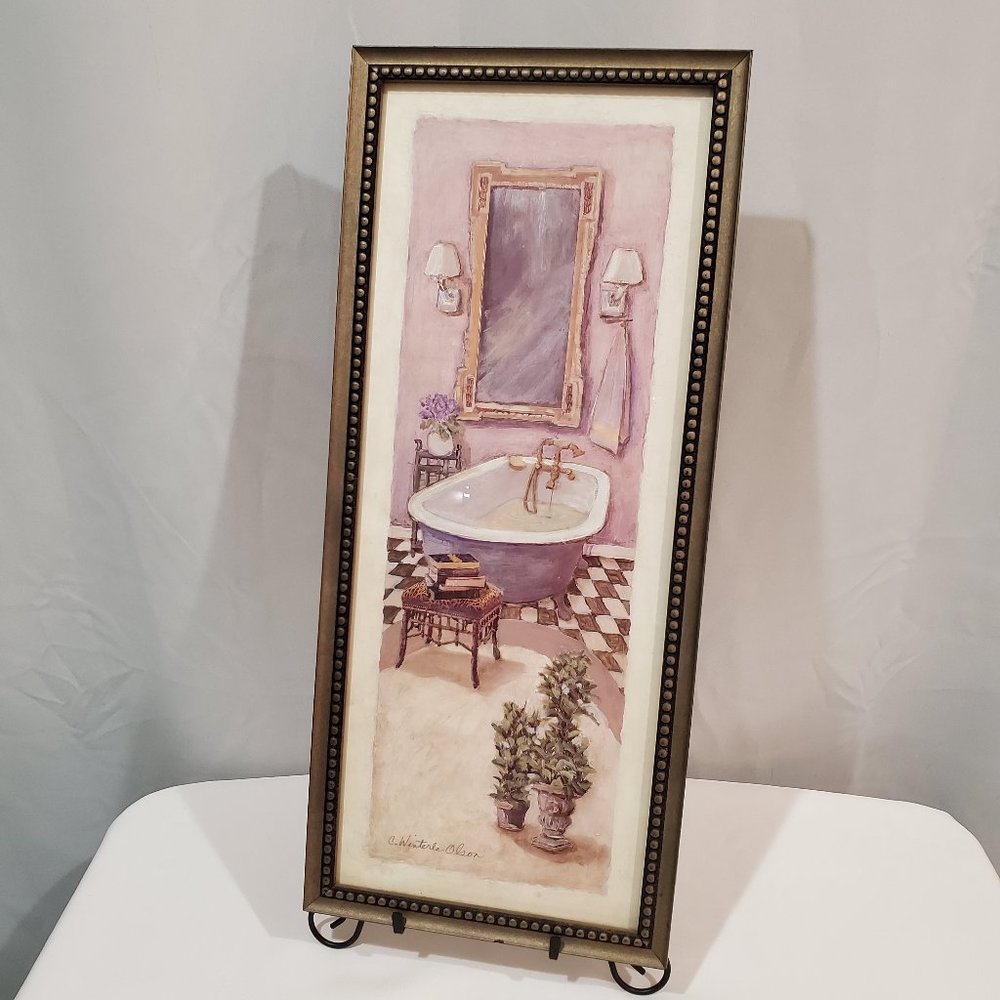 French Bathroom Portrait in Lavender Tones